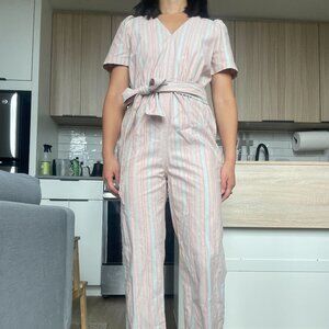 Madewell Pink Striped Jumpsuit (00)